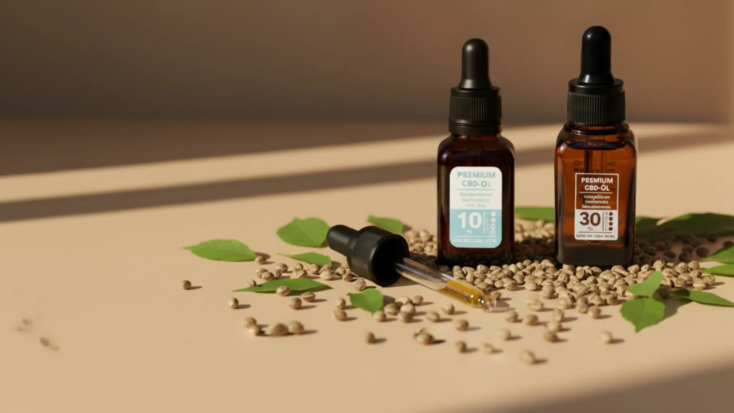 CBD Öl Tropfen von CBDSÍ neben einer Pipette