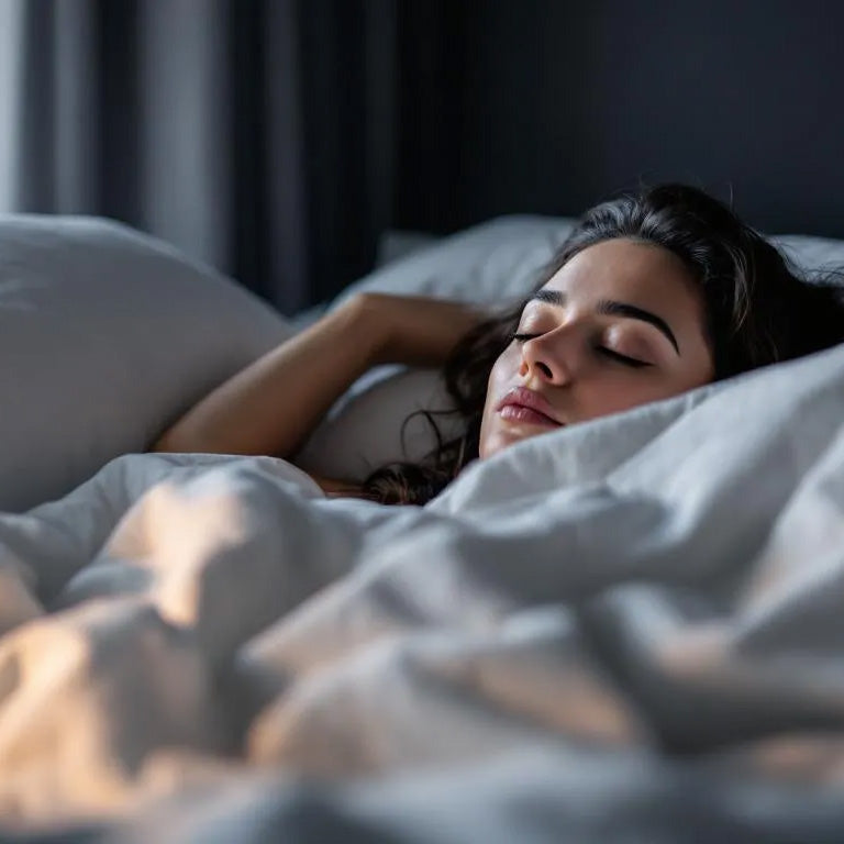 Eine Frau die nach Nutzung von CBD Öl Tropfen schläft